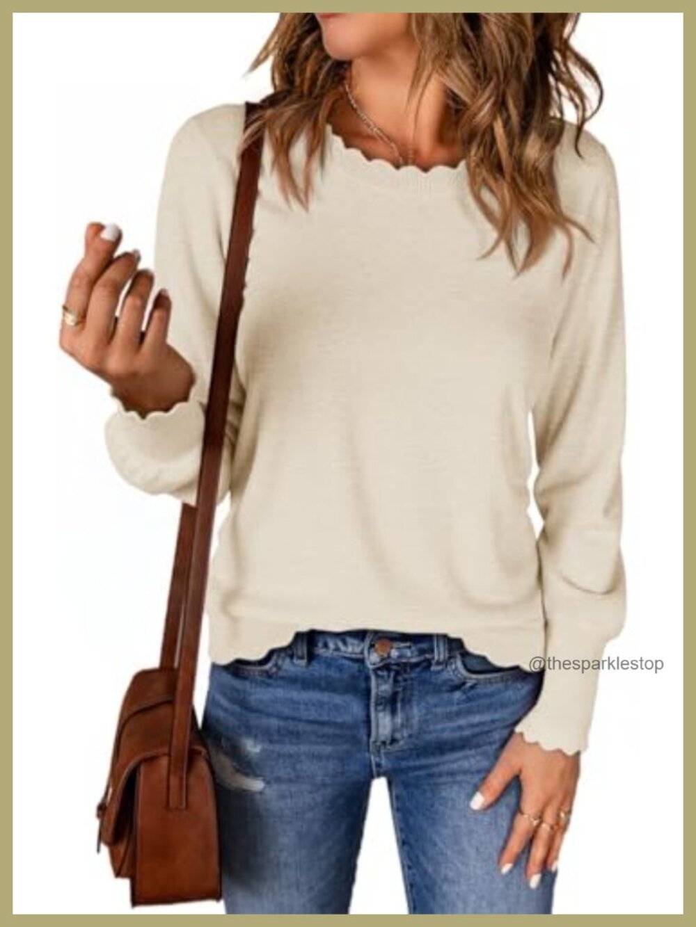 Cicy Bell Womens Crewneck Long Sleeve Sweater Fall Lightweight Pullover Top